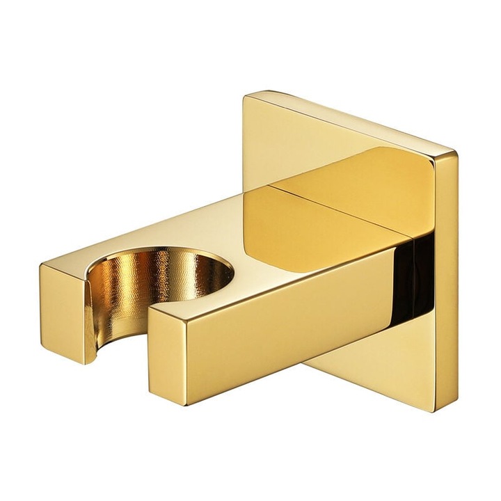 Suport pentru para dus, Enforose, alama lustruita, ajustabil, rotire 360°, rezistent la coroziune, auriu