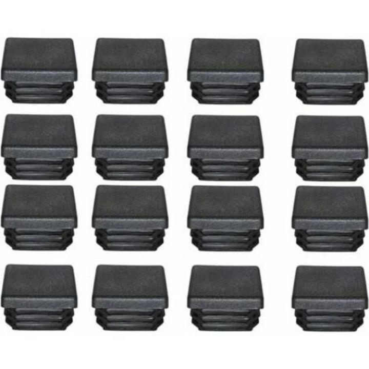 Capace pentru tuburi patrate, Enforose, 40x40mm, rezistente la intemperii, instalare usoara, set de 16 buc