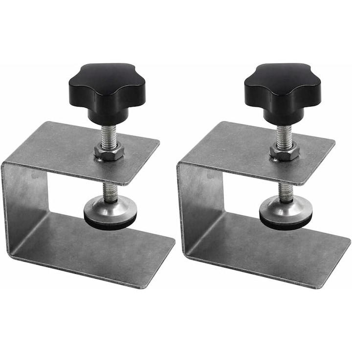 Clema C-Clamp Universal din Otel Inoxidabil Enforose, cu Maner Ergonomic, Capacitate Mare, Adancime de Forare Ajustabila