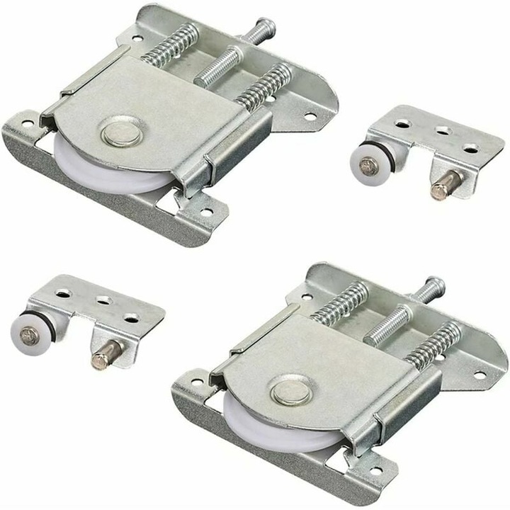Set role pentru usi glisante, Enforose, metalice si din nylon, inaltime ajustabila, ghidare durabila