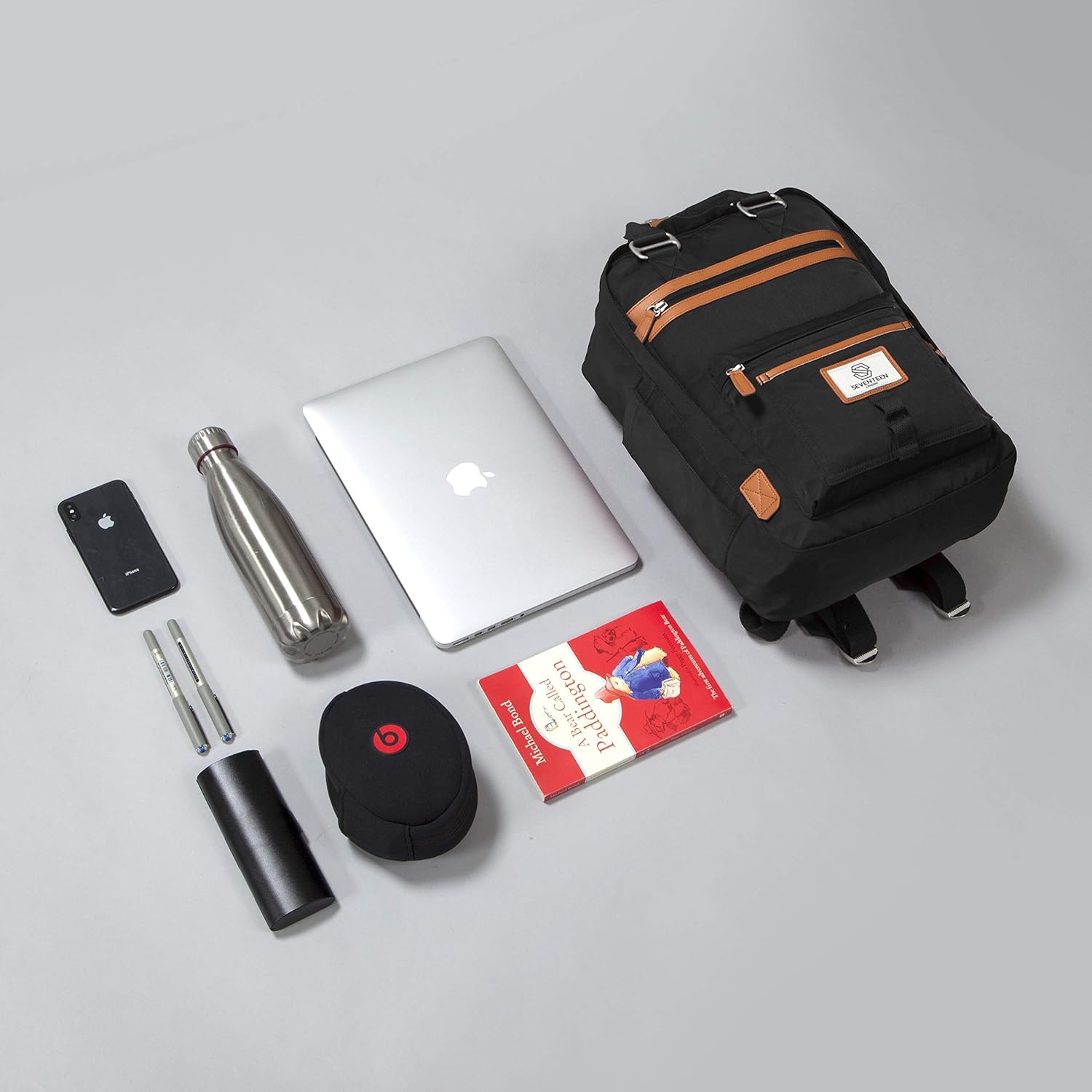 Rucsac laptop multifunctional Enforose, design elegant, acces larg, culoare abanos, 15.6 inch