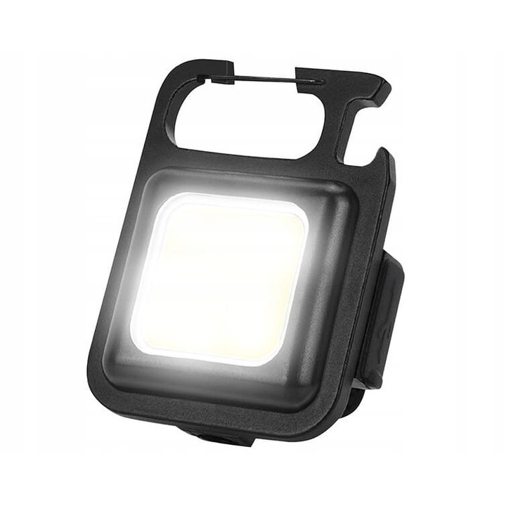 Vergionic LED zseblámpa 5w1, 3W, fekete, 4,5x6,1 cm, kulccsal és nyitóval