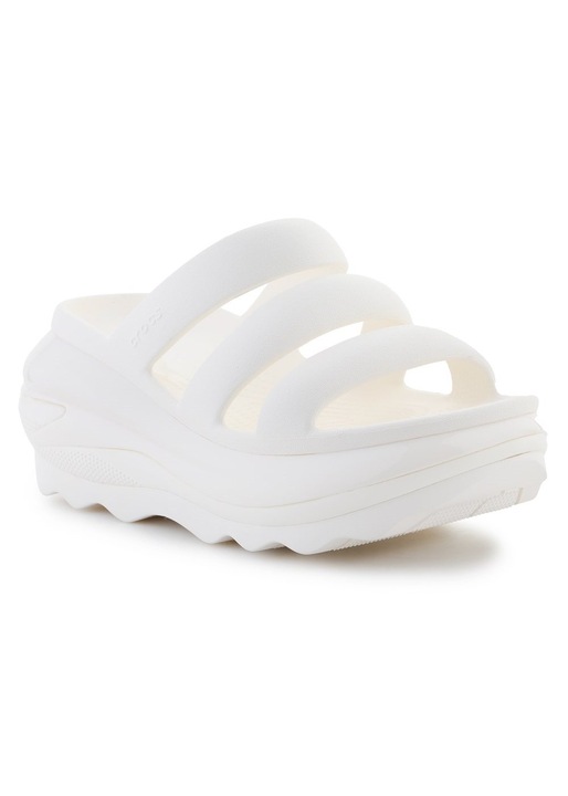 Papuci Universal Crocs Mega Crush Triple Strap, Sintetic, Crem