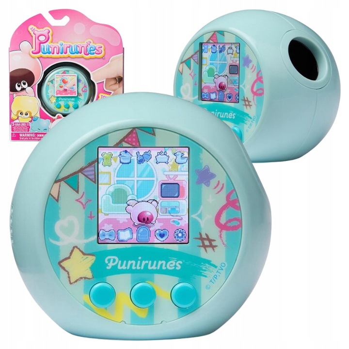 Jucarie Digitala Interactiva, Punirunes, Squishy Bff, Ecran Led Interactiv Color, 55 De Animale De Deblocat, Albastru