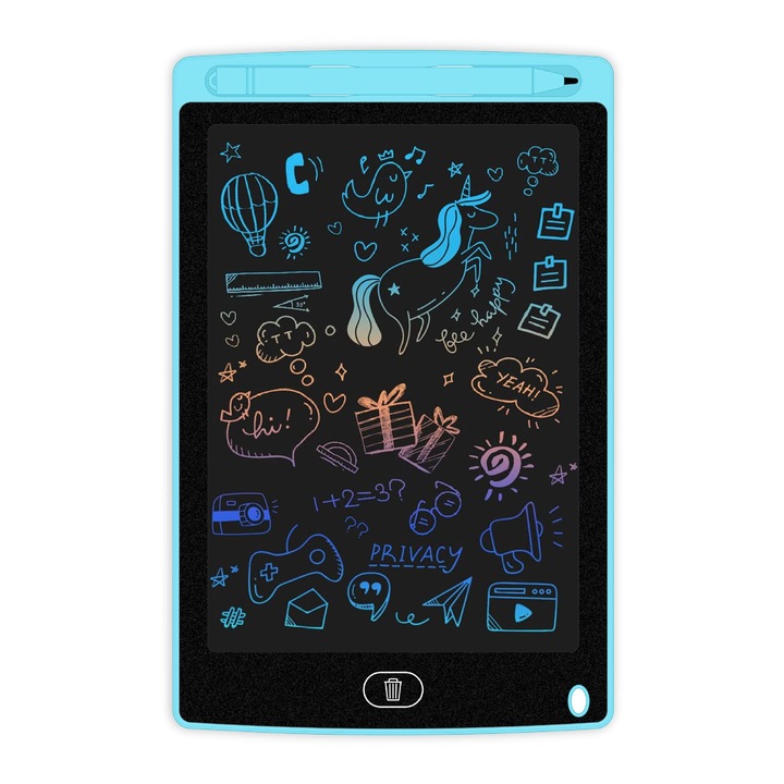 Tableta LCD desen HERUSI 28.5x19x0.5cm albastru multifunctionala