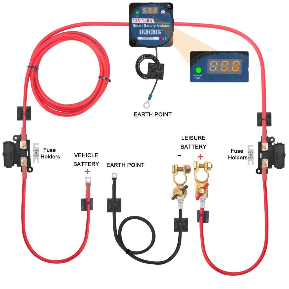 Relè Separatore Di Batteria 12V 140A Con Display LCD | VSR Automatico Per Ricarica Dual Battery Su Camper, Auto, Barca - 3