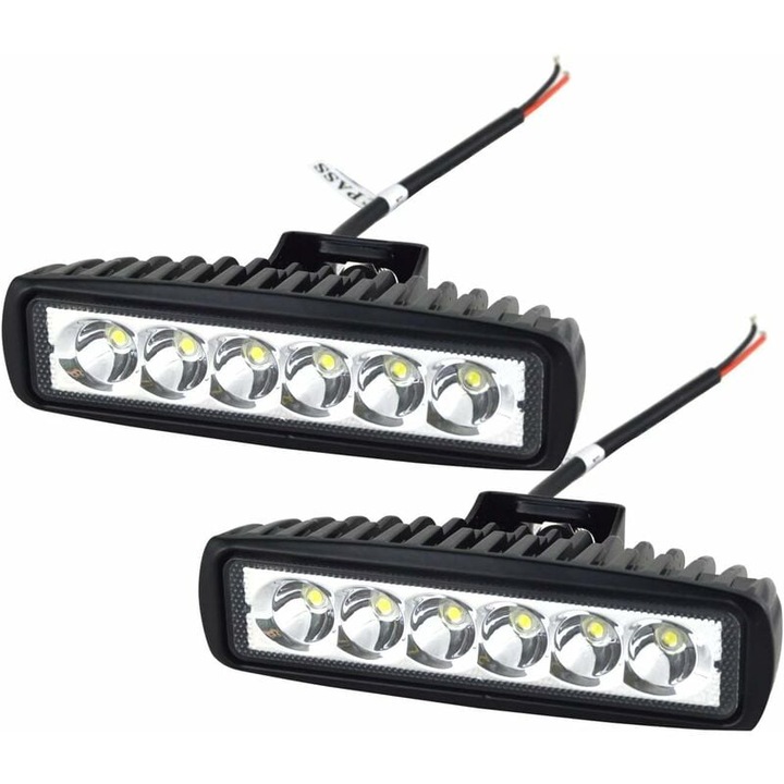 Bara luminoasa cu LED cu design dur pentru camion, fara de lucru cu LED-uri cu fascicul mini spot de 18 W, cu lentila Pmma rezistenta la socuri si impact, rezistenta la apa la standardul Ipx7