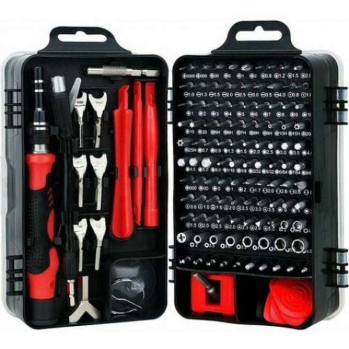 Set de surubelnite de precizie multifunctionale Enforose 135 in 1, 115 biti, covoras magnetic pentru suruburi, pentru repararea dispozitivelor electronice