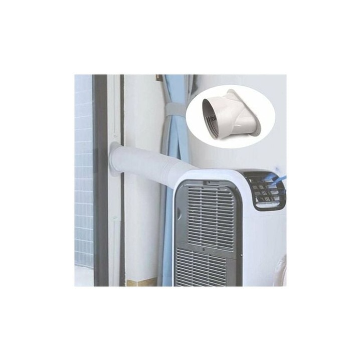 Adaptor furtun evacuare pentru aparate de climatizare portabile, Enforose, 13x15cm, PVC, gri