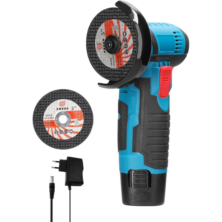 Polizor unghiular fara fir 12V, Enforose, design ergonomic, capacitate mare a bateriei, metal, 0x0x0cm