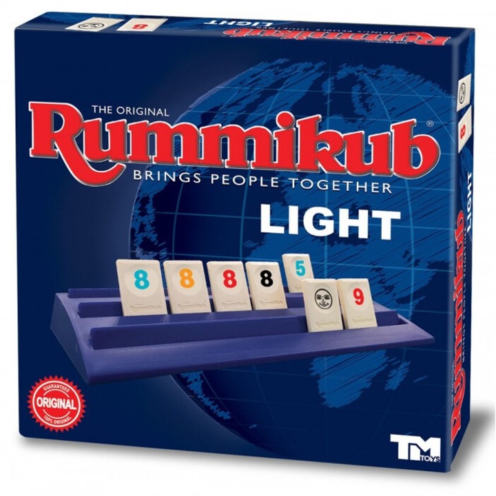 Настолна игра Rummikub Light, TM Toys, 106 части, 2-4 играча, 7+ години, многоцветна, 26.7x26.7x5.2cm
