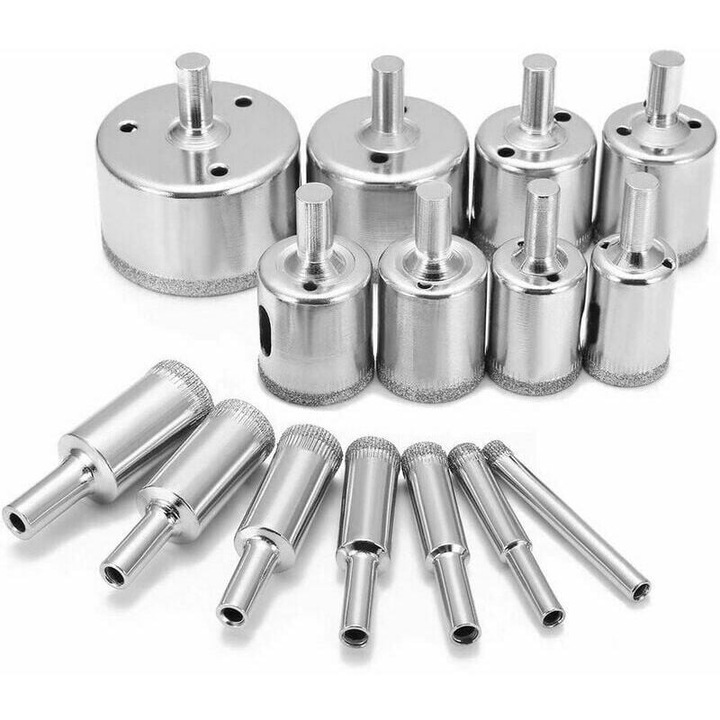 Set burghie pentru placi ceramice, AMRINUGL, acoperire cu diamant, rezistent la uzura, utilizare profesionala