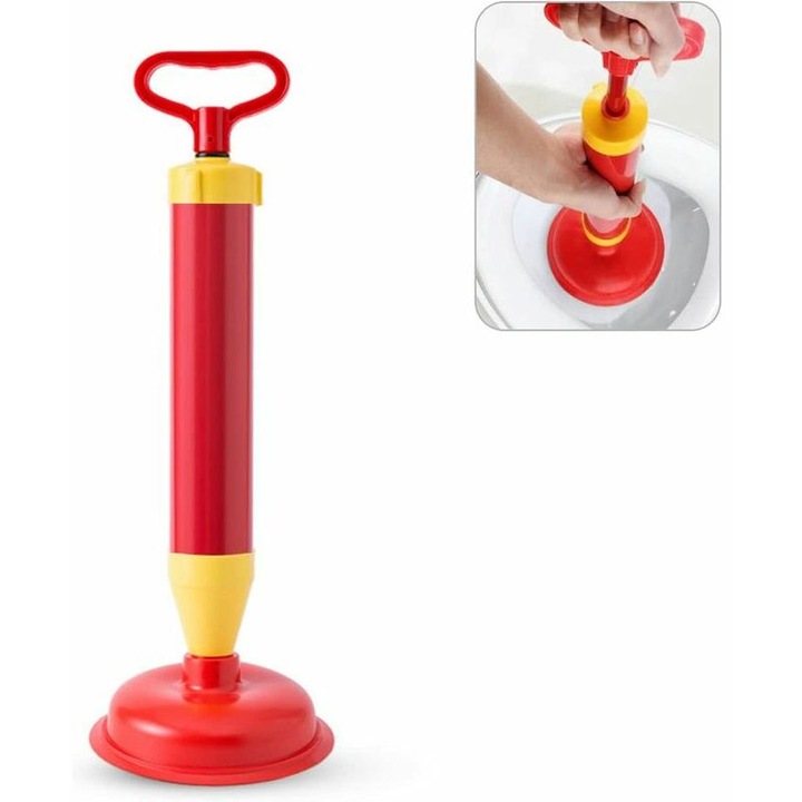 Aparat de curatare manual de inalta presiune Enforose, desfundare eficienta, rosu, 30x45cm