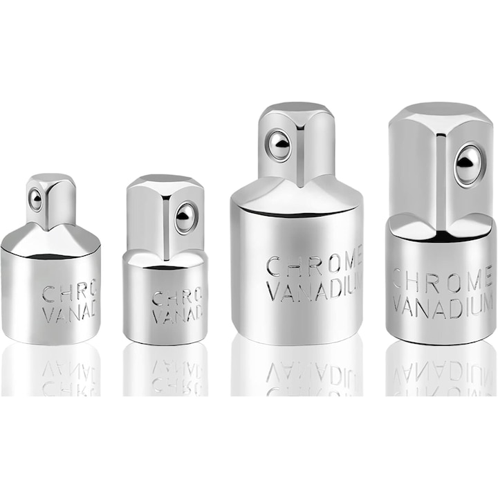 Set 4 bucati adaptoare cu clichet, Enforose, 1/2" la 3/8", 3/8" la 1/2", 1/4" la 3/8", 3/8" la 1/4"