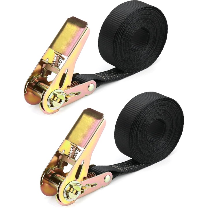 Комплект от 2 ремъка с тресчотка Enforose, 6мx25мм, капацитет 800кг, найлон, за транспортиране на тежки предмети