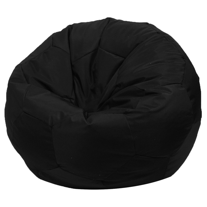 Fotoliu Puf Minge Telstar XL - Teteron Black (pretabil si la exterior) umplut cu perle polistiren