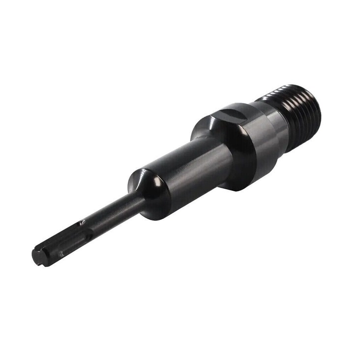 Adaptor 1 1/4" UNC la SDS Plus pentru burghie diamantate, lungime 200mm, culoare neagra
