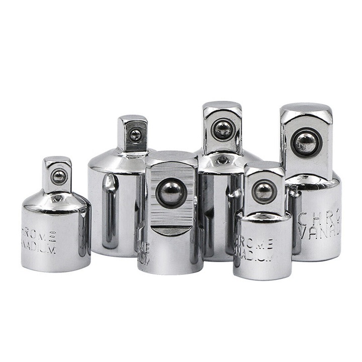 Set de 6 adaptoare pentru chei tubulare, AMRINUGL, 1/4-3/4 inch, arginriu