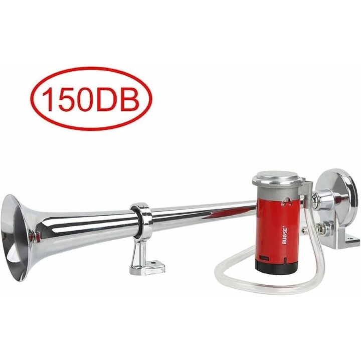 Erős vonatkürt készlet, TNEAYWHE, tiszta hangzás, időjárásálló, króm, 450 mm