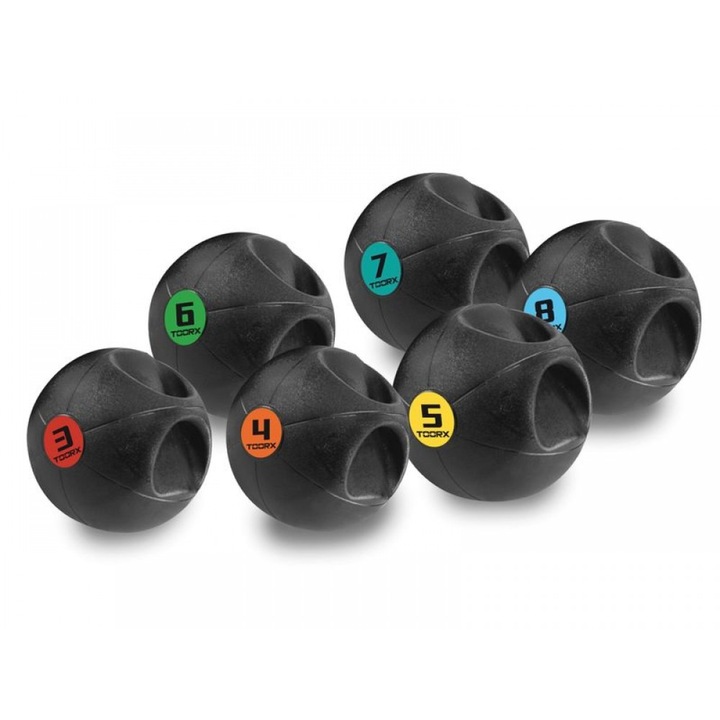 Minge medicinala cu manere TOORX 5 Kg, Diametru 27, 2 cm