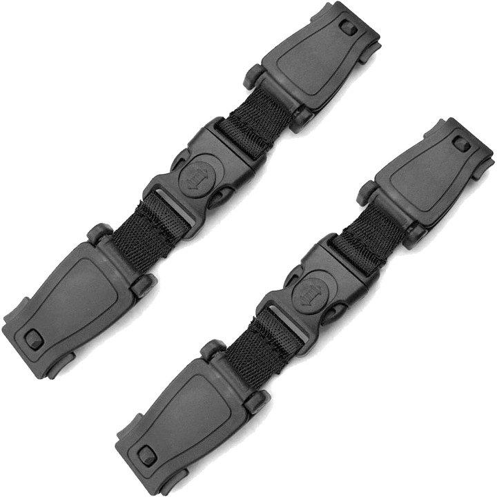 Set 2 clips pentru centura de siguranta auto, negru, 17x3cm