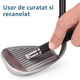 Perie pentru crosa de golf, Ascutitor, Potrivit pentru caneluri U si V, Otel inoxidabil, sundiguer, Negru