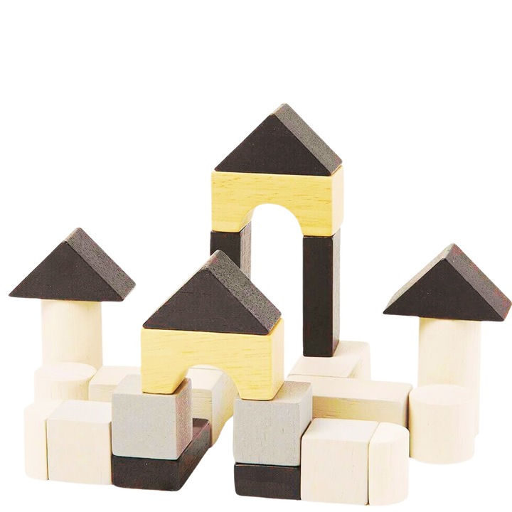 Дървен Конструктор Монтесори Замък, 24 части