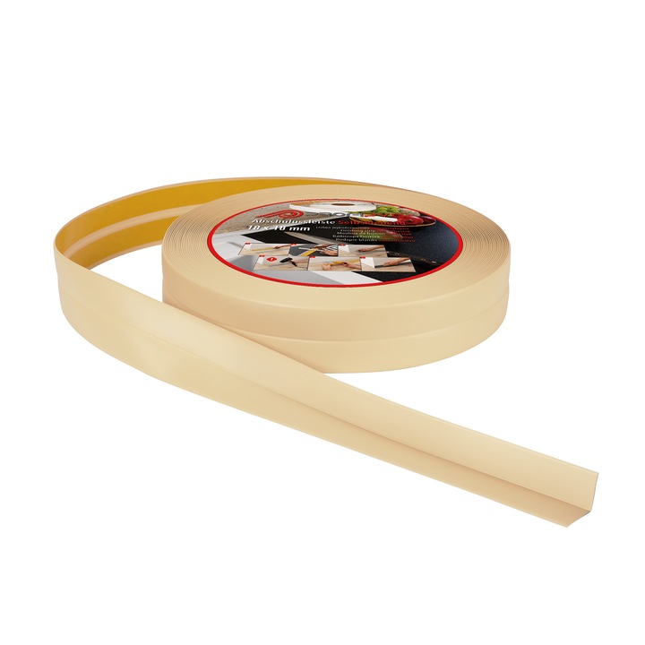 Самозалепваща лента за кухня и баня ProfiPVC, 18х18 мм, 15 м, Кремав