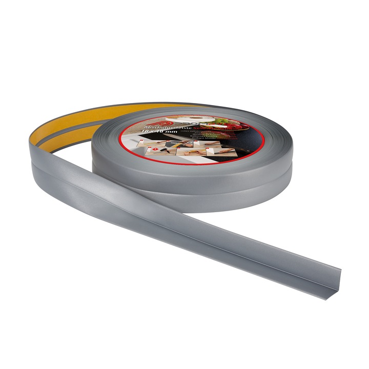 Самозалепваща лента ProfiPVC, За интериор/екстериор, 18x18 мм, 10 м, Сив металик
