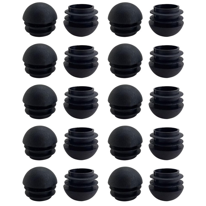 Capace picioare mobila, Axroad Mall, 20 buc, Reducerea zgomotului, Protectie pardoseala, Imbunatatirea esteticii, Prevenirea daunelor, Paza impotriva ruginii, Pentru scaune, scari, picioare de masa, PE, 16mm, Negru