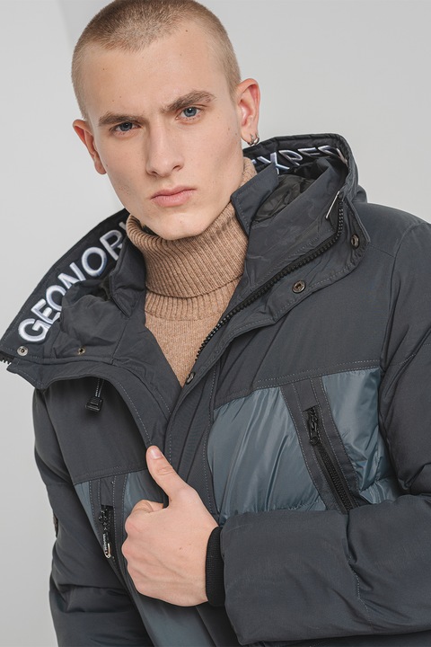 Geo Norway, Alegrou kapucnis télikabát, Sötétszürke, 2XL