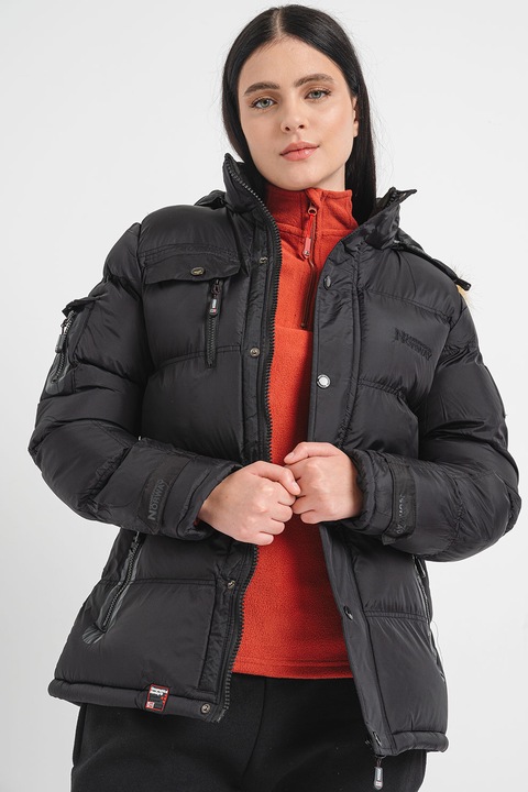 Geographical Norway, Geaca matlasata cu vatelina si gluga Bonapart, Negru