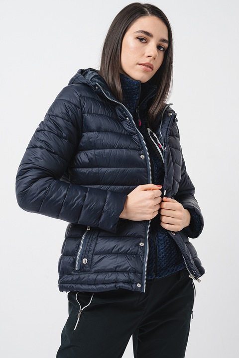 Geographical Norway, Geaca matlasata cu gluga Bubulle, Albastru ultramarin