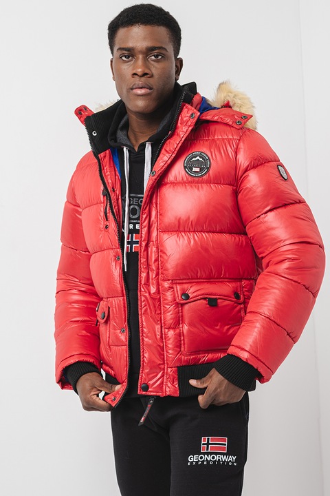 Geographical Norway, Подплатено зимно яке Bugs с качулка, Тъмночервен