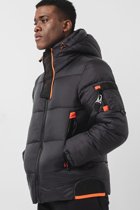 Geographical Norway, Капитонирано зимно яке Calix с качулка и вата, Черен, M