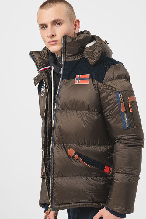 Geographical Norway, Зимно яке Celian с качулка, вата и лого, Каки/Тъмносин
