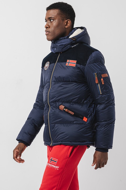 Geographical Norway, Зимно яке Celian с качулка, вата и лого, Тъмносин