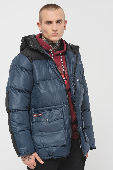 Geo Norway, Cisar kapucnis télikabát, Fekete/Tengerészkék