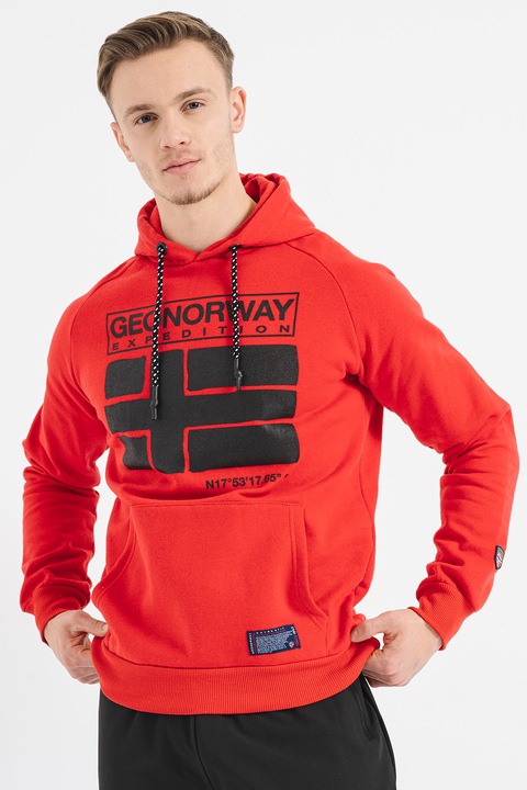 Geo Norway, Hanorac cu imprimeu logo Garcie, Rosu, 2XL