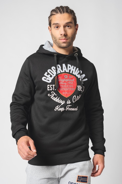 Geographical Norway, Hanorac cu imprimeu logo Garlon, Rosu/Alb/Negru