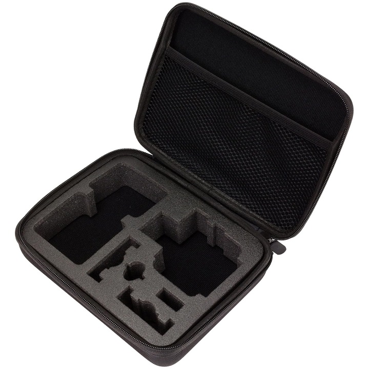 Geanta de Protectie si de Transport 17x12x7 cm pentru Camere Video Sport GoPro Hero 1 2 3+ 4 5 6 7 8 9 10 11 12 Session Mini, SJCAM, Axroad Mall, Universal, Rezistent la socuri si praf, Husa travel, Negru