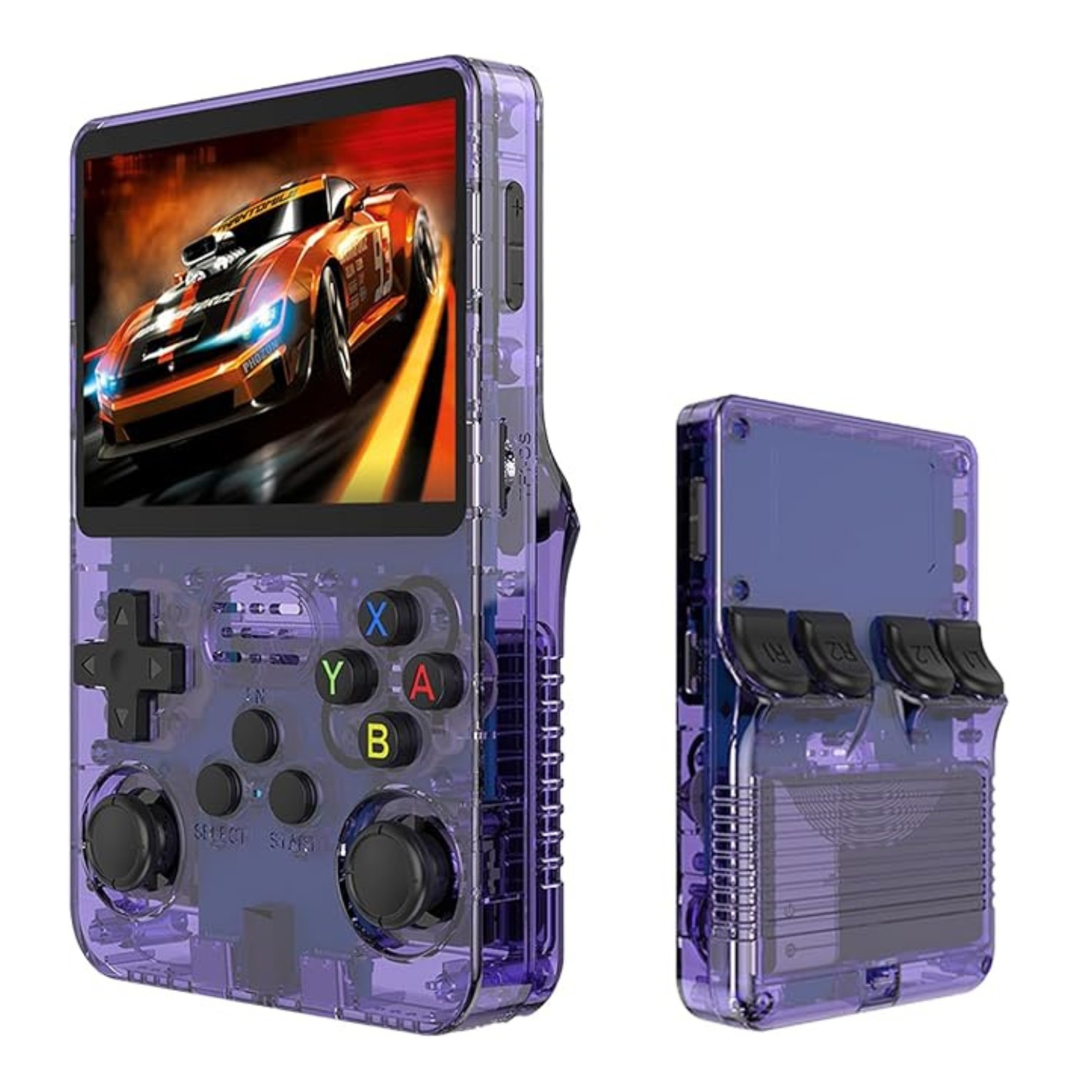 Consola Portabila R40S cu Stocare 64/128 GB, Ecran HD de Inalta Calitate, Design Compact, Mov, Reda Jocurile Clasice, Performanta Maxima