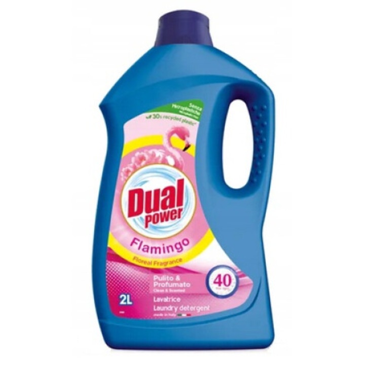 Dual Power Flamingo mosószer, 2L, 40 mosás, virágillat
