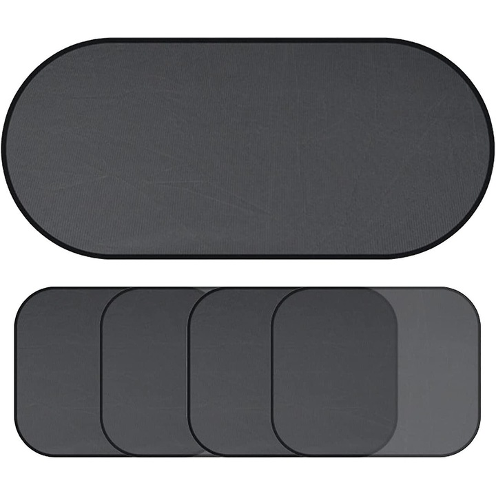 Комплект от 5 автомобилни сенници, TNEAYWHE, UV защита, черни