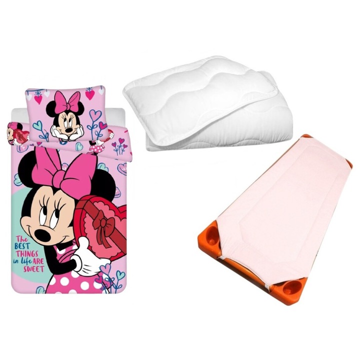 Set lenjerie pat, Home Party Service Kft, Minnie 100x135 cm 40x60 cm