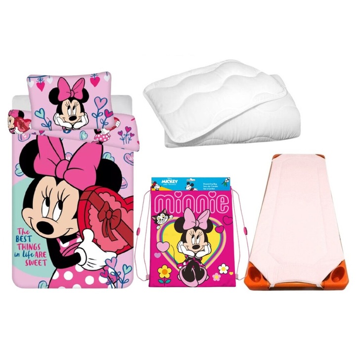 Set lenjerie pat, Home Party Service Kft, Minnie 100x135 cm 40x60 cm