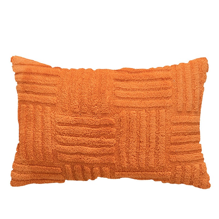 Калъфка за възглавница, висококачествен плюш, 30х50см, оранжева