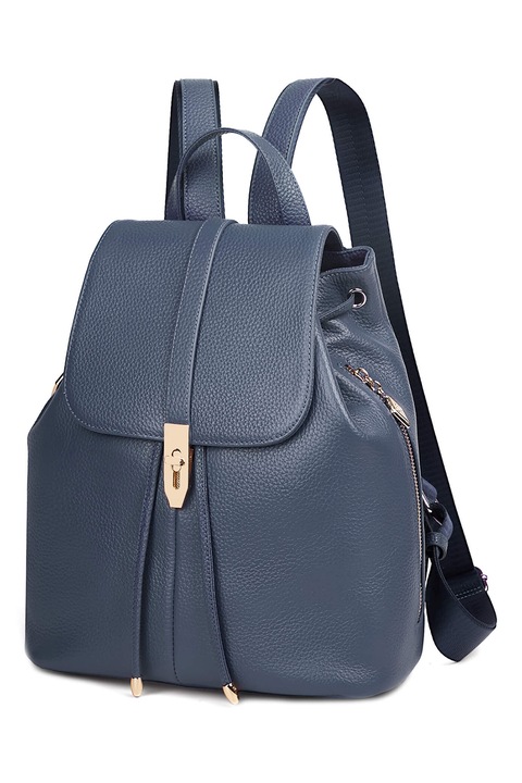 C'iel, Rucsac de piele cu bretele ajustabile Milo, Albastru prafuit