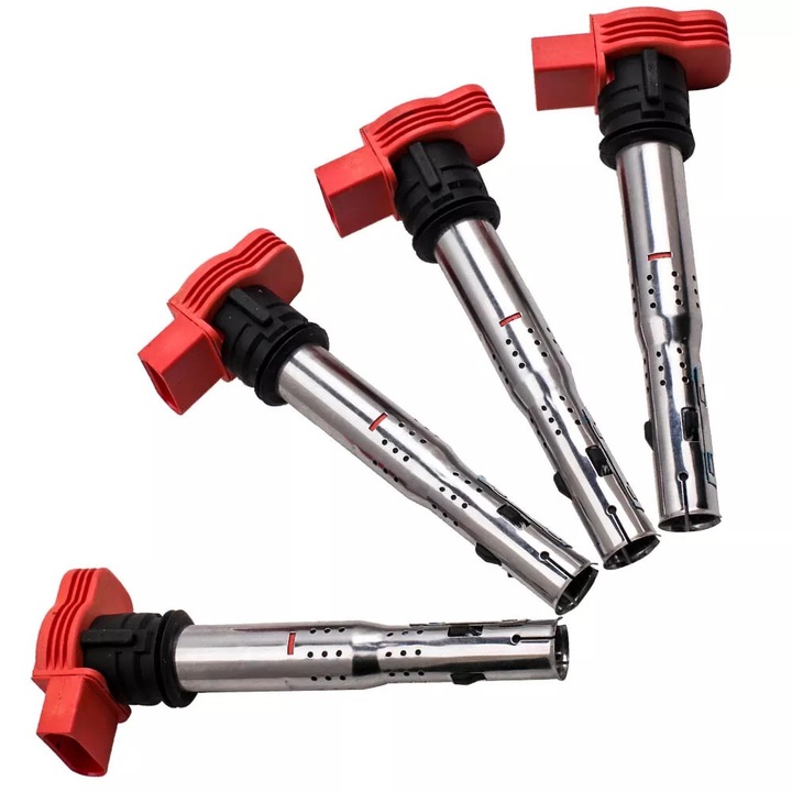 Kiváló minőségű gyújtótekercs, alacsony üzemanyag-fogyasztás, alacsony károsanyag-kibocsátás az optimális teljesítmény érdekében, közvetlenül kompatibilis az Audi A4 A5 TT Volkswagen CC Tiguan modellekkel és sok mással (4 darab)