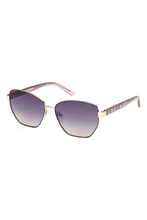 Guess, Ochelari de soare cu lentile in degrade, Lila, Auriu rose, 56-14-140